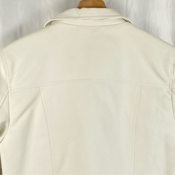Love Tree White Vegan Leather Moto Zipper Jacket Size Large - Picture 11 of 16